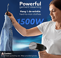 AGARO Signify Handheld Garment Steamer, Wrinkle Remover, Iron, Fast Heat, Ceramic Steam Nozzle, 1500W, 260 ML Water Tank, Detachable Fabric Brush