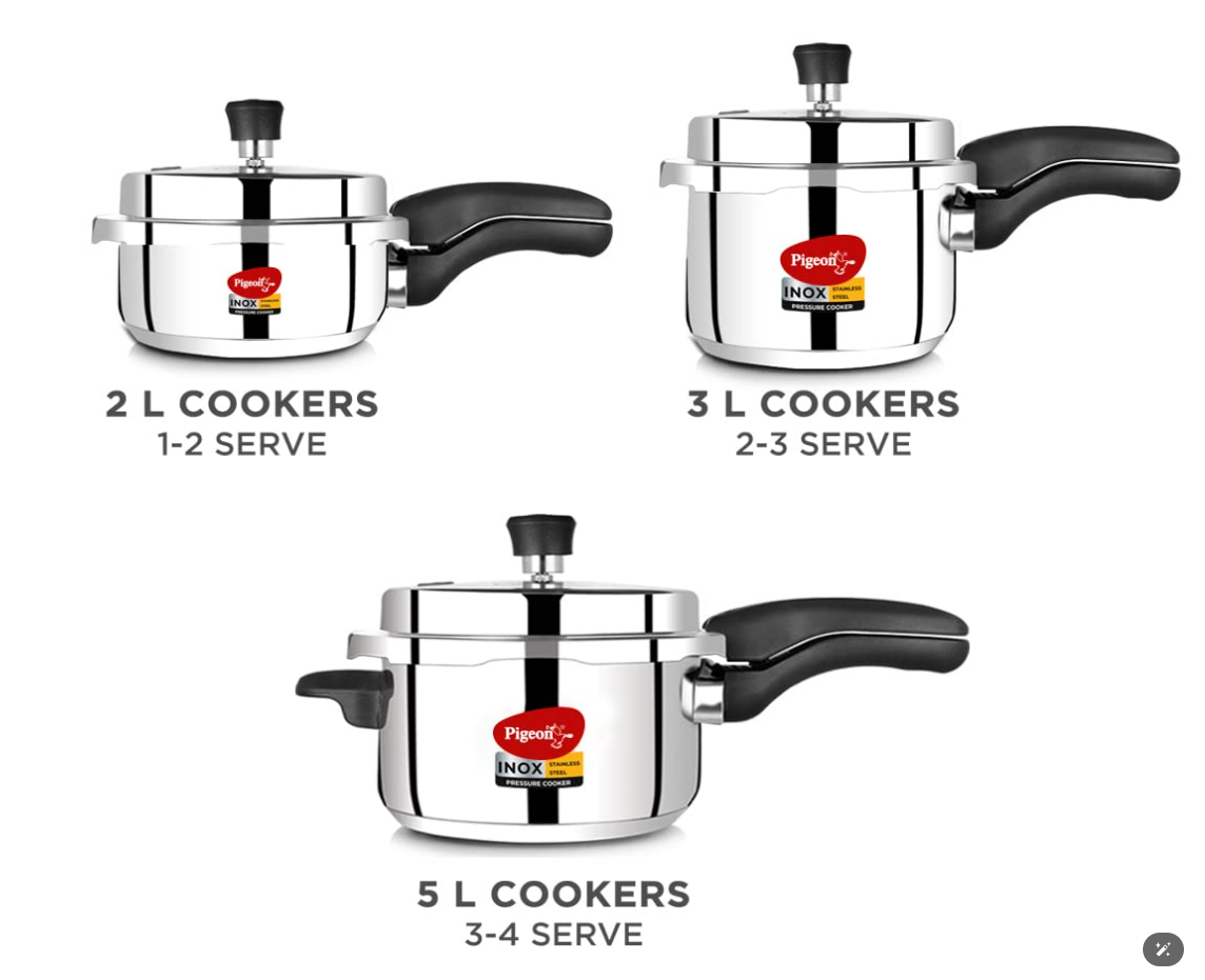 Pigeon Steel JADE Flat Bottom Tope -2700ml