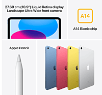 Apple iPad (10th Generation): with A14 Bionic chip, 27.69 cm (10.9″) Liquid Retina Display, 12MP front/12MP Back Camera, Touch ID, All-Day Battery Life