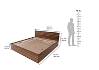Taurus Engineered Wood Bed with Storage (78*72inch) / (1.98m*1.83m)
