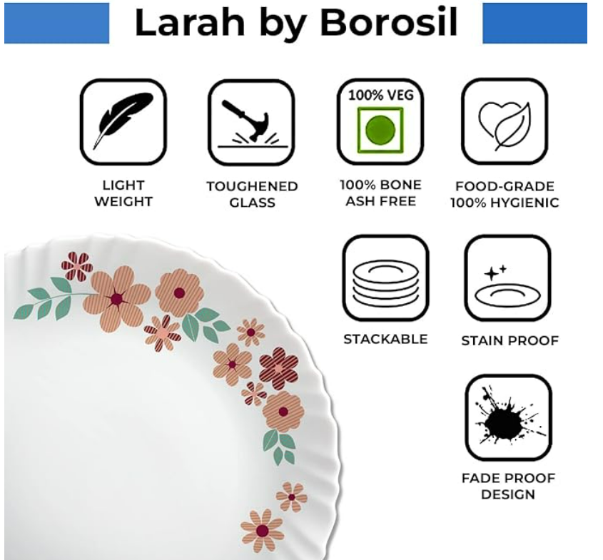 BOROSIL 63 PC D/SET NEW ARRIVAL