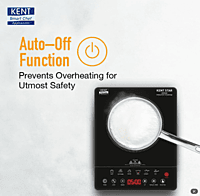 KENT Star Induction Cooktop 3000W | 6 Preset Menu | Full Microcrystalline Glass | Feather Touch Buttons & LED Display | Milk Boiling & Turbo Cooking Function | Overheat Protection & Auto Turn-Off