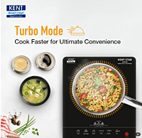 KENT Star Induction Cooktop 3000W | 6 Preset Menu | Full Microcrystalline Glass | Feather Touch Buttons & LED Display | Milk Boiling & Turbo Cooking Function | Overheat Protection & Auto Turn-Off