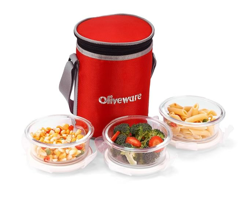 Oliveware pebble Glass Lunch Box