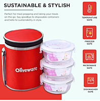 Oliveware pebble Glass Lunch Box