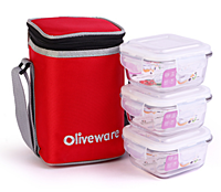 Olive ware Contra Glass Lunch Box