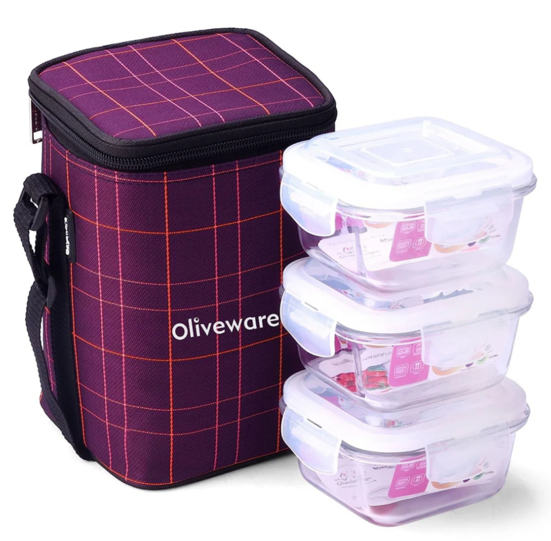 Olive ware Spyker Glass Lunch Box