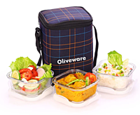 Olive ware Spyker Glass Lunch Box