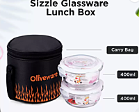 Olive ware Sizzle Glass Lunch Box