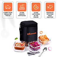 Olive ware Pablo Glass Lunch Box