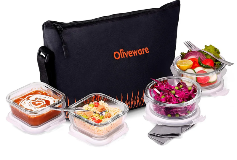 Olive ware Musk Glass Lunch Box