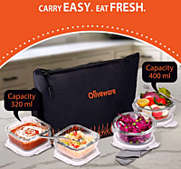 Olive ware Musk Glass Lunch Box