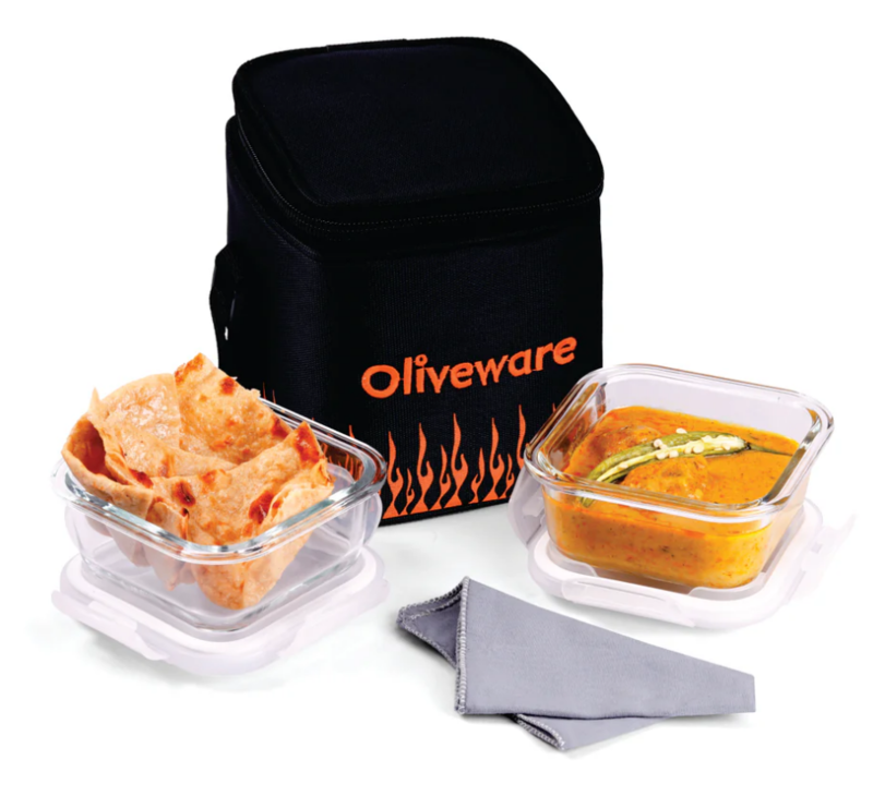Olive ware Blaze Glass Lunch Box