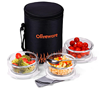 Olive ware Dazzle Glass Lunch Box
