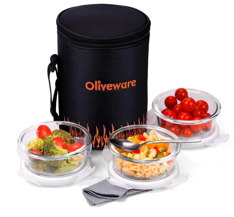 Olive ware Dazzle Glass Lunch Box