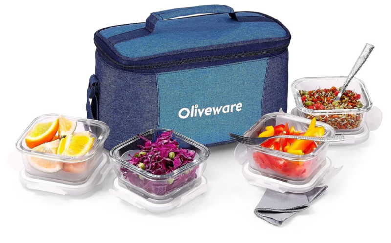 Olive ware Slick Glass Lunch Box