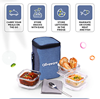 Olive ware Eathen Glass Lunch Box