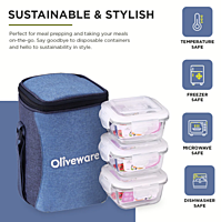 Olive ware Eathen Glass Lunch Box