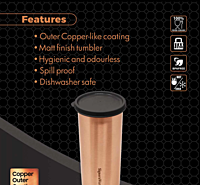 Signora ware Pride Steel Tumbler (Copper Coated) 370 ML