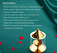 Signora ware Akhand Diya Brass With Glass Cover