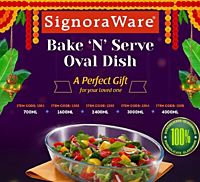 Signora ware Bake &Serve Oval  Square Dish 700ML