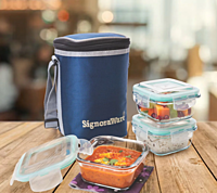 Signora ware Director Glass Lunch Box With Bag