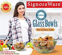Signora ware Mixing Borosilicate Bowl Combo- set/3 (500,1000,1500 ML)