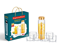 Signora ware Nuevo 1 Bottle & 6 Glass set,(295 ML Each Glass)