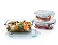 Signora ware Lock 'N' Store  Glass Container Rectangular Set/3