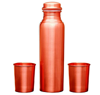 Signora ware Matte Copper water Bottle  With 4 Glass