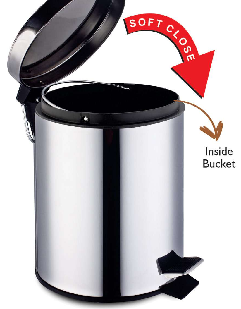 Signora ware Steel  Modern Pedal Dustbin Round 12 LIters