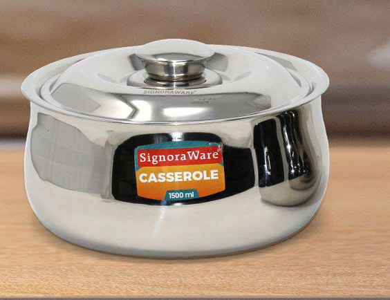 Signora ware Hot Delight Casserole With Steel Lid, 3 Liter
