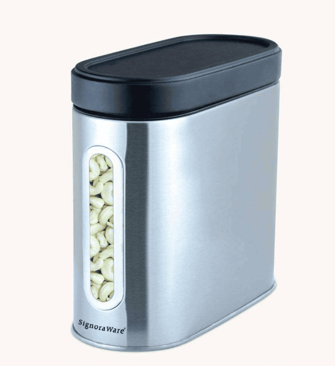 "Signora Ware Modular Steel Container  ( Window Oval Matte ) 1700 ML