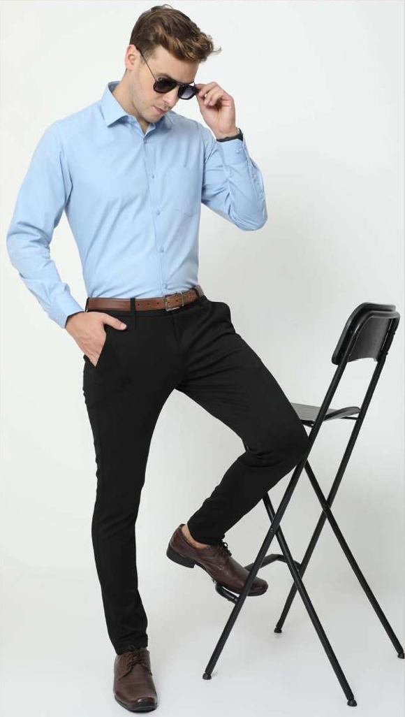 VANHEUSEN CORE SHIRT CVC BLUE & WHITE