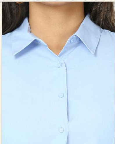 VANHEUSEN WOMENS SHIRT CVC BLUE & WHITE