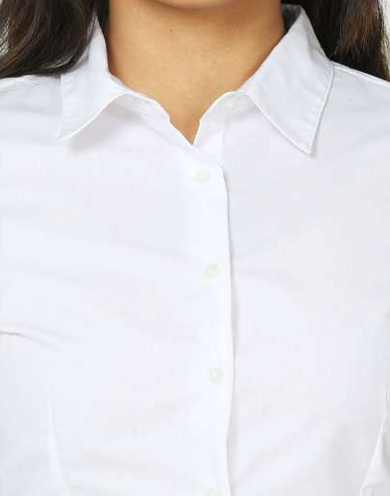 VANHEUSEN WOMENS SHIRT CVC BLUE & WHITE
