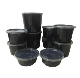 Round Plastic Container Box (Black)