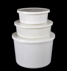 Round Plastic Container Box (Milky White)