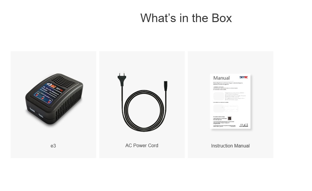 SKYRC E3 AC 2S~3S Li-Po Battery Balance Charger (V2)