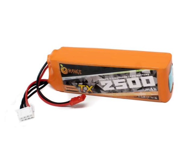 Orange 11.1V 2500mAh 3C 3S (TX) Lithium Polymer Battery Pack