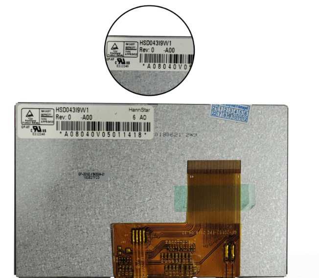 Hannstar HSD043I9W1-A00 LCD DISPLAY with Touch