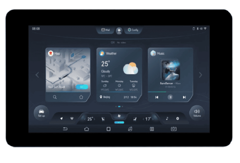 Waveshare ESP32-S3 7" Touch Display Dev Board, 800×480, 5-point touch, WiFi & Bluetooth support.