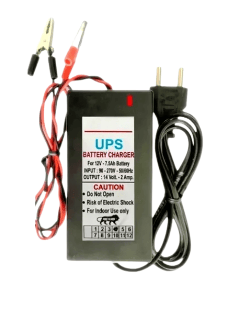 Spire 12 volt 7 amp battery charger. power adapter for 12 volt battery Worldwide Adaptor  (Black)