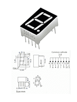 7 Segment LED Display 0.56 inch Red 1 Digit , 10pin