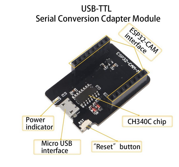 ESP32-CAM-MB MICRO USB Download Module for ESP32 CAM Development Board