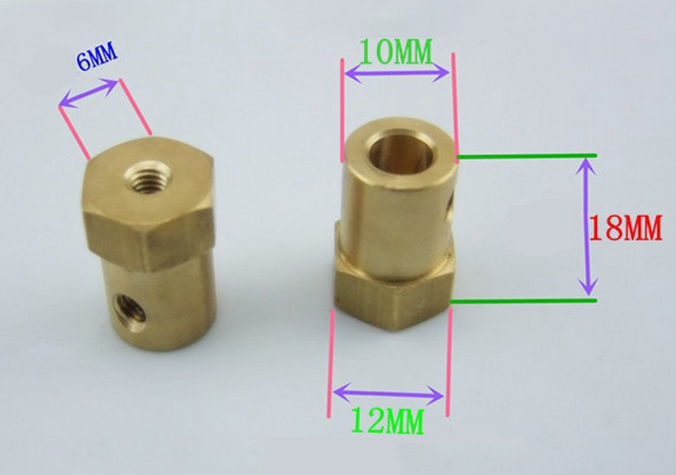 Coupling for Robot Smart Car Wheel 18mm Length 6 MM