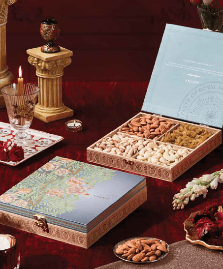 ANAND MOGRA DRYFRUITS WOODEN BOX 400GRM