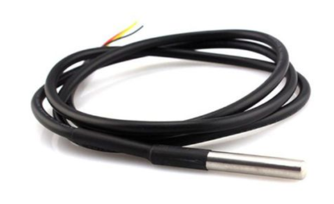 DS18B20 Water Proof Temperature Probe – Black (1m)