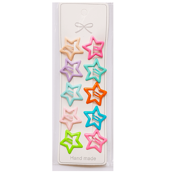 “Colorful Star Hair Clips for Girls(Pack of 10)