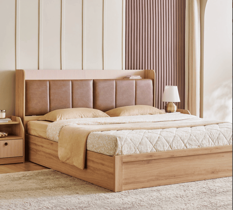 Lexus Savanna Queen Bed with Box Storage - Brown